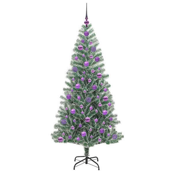 vidaXL Arbre de No&euml;l artificiel floconn&eacute; de neige avec lumi&egrave;re LED