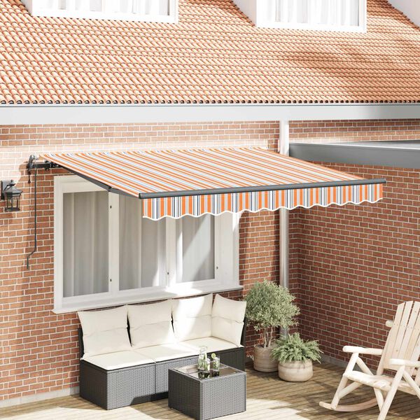 vidaXL Auvent R&eacute;tractable Multicolore 350 x 200 cm tissu