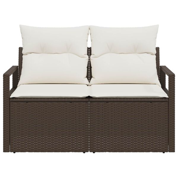 vidaXL Canapé de jardin avec coussin 120 x 62 x 69 cm polyrotin