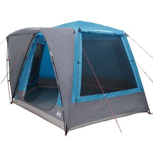 vidaXL Tente de camping Cabane Bleu 420 x 420 x 227 cm Polyester
