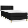 vidaXL Sommier &agrave; lattes de lit avec matelas Noir 100x200 cm Tissu