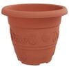 vidaXL Pot &agrave; fleurs rond 6 pcs Rouge brique &Oslash; 26 x 21,5 cm Plastique