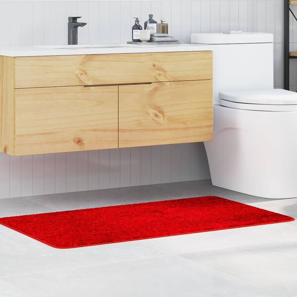 vidaXL Tapis de bain antid&eacute;rapant Rouge 70 x 120 cm PP