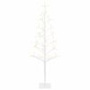 vidaXL Sapin de No&euml;l lumineux LED Blanc 18 x 18 x 120 cm Acier 140 LED