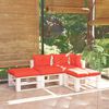 vidaXL Salon palette de jardin 4 pcs avec coussins bois de pin