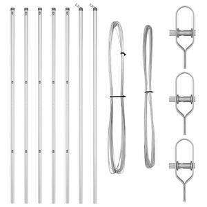 vidaXL Poteaux de clôture 7 pcs Argent Ø32mm 170 cm Acier galvanisé