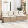 vidaXL Salon de jardin avec coussins 2 pcs beige résine tressée acacia