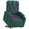 vidaXL Fauteuil inclinable de massage Vert fonc&eacute; Tissu