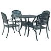 vidaXL Ensemble de tables de jardin 5 pcs Vert Aluminium coul&eacute;