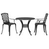 vidaXL Ensemble de bistro 3 pcs noir aluminium coul&eacute;