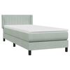 vidaXL Sommier &agrave; lattes de lit et matelas gris clair 100x220cm velours