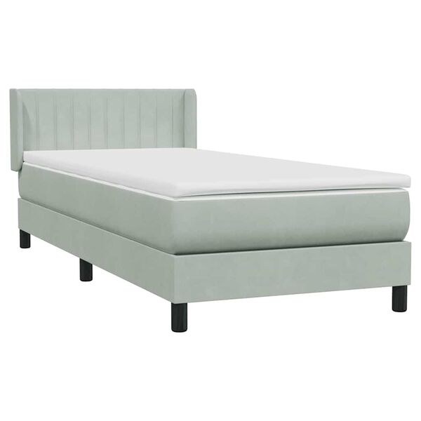 vidaXL Sommier &agrave; lattes de lit et matelas gris clair 100x220cm velours