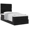 vidaXL Cadre de lit ottoman avec matelas noir 90x190 cm velours