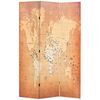 vidaXL Cloison de s&eacute;paration pliable 120 x 170 cm Carte du monde Jaune