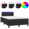 vidaXL Sommier &agrave; lattes de lit matelas LED noir 120x190 cm similicuir