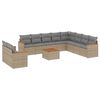 vidaXL Salon de jardin et coussins 11 pcs m&eacute;lange beige r&eacute;sine tress&eacute;e