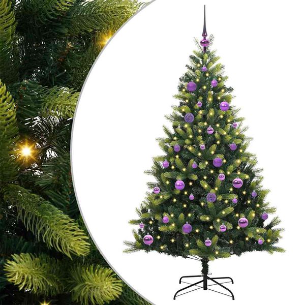 vidaXL Arbre de No&euml;l artificiel &agrave; charni&egrave;res 150 LED Vert 150 cm