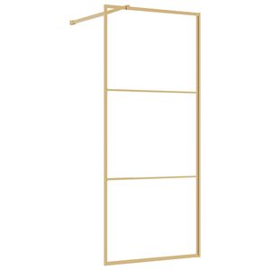 vidaXL Paroi de douche avec verre ESG transparent dor&eacute; 80x195 cm