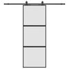 vidaXL Porte coulissante kit quincaillerie noir 76x205 cm verre tremp&eacute;