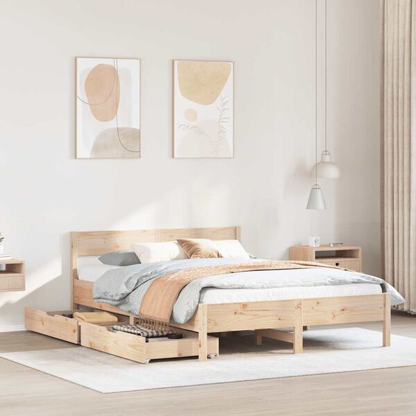 vidaXL Cadre de lit sans matelas 135x190 cm bois de pin massif