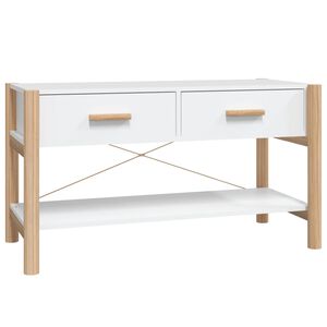 vidaXL Meuble TV Blanc 82x38x45 cm Bois d'ing&eacute;nierie