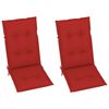 vidaXL Chaises de jardin lot de 2 avec coussins rouge Teck massif