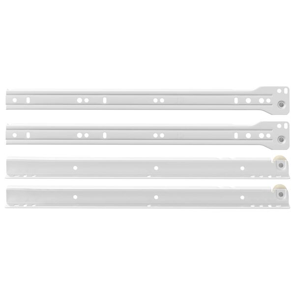 vidaXL Glissi&egrave;re de tiroir 2 pcs Blanc 350 mm Acier