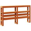 vidaXL T&ecirc;te de lit avec &eacute;tag&egrave;res marron cire 135 cm bois massif de pin
