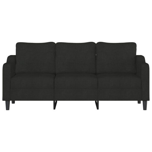 vidaXL Canap&eacute; &agrave; 3 places Noir 180 cm Tissu