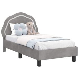 vidaXL Cadre de lit pour tout-petit avec t&ecirc;te de lit Gris clair