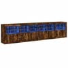 vidaXL Buffet avec lumi&egrave;res LED ch&ecirc;ne fum&eacute; 283x37x67 cm