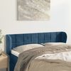 vidaXL T&ecirc;te de lit avec oreilles Bleu fonc&eacute; 147x23x78/88 cm Velours