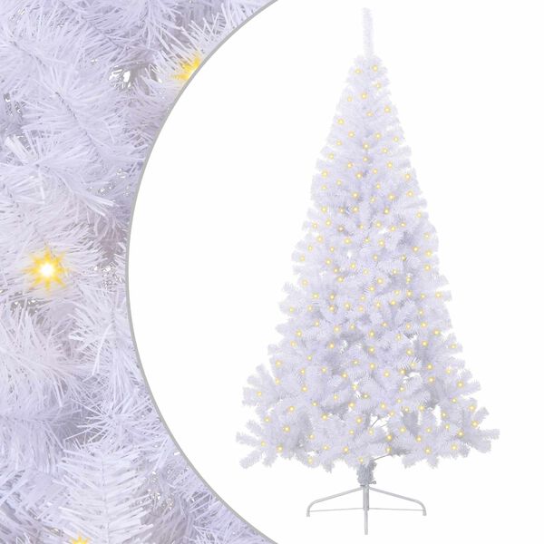 vidaXL Sapin de No&euml;l artificiel avec 300 LED Blanc 240 cm PVC et Acier