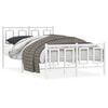 vidaXL Cadre de lit m&eacute;tal sans matelas et pied de lit blanc 120x190 cm