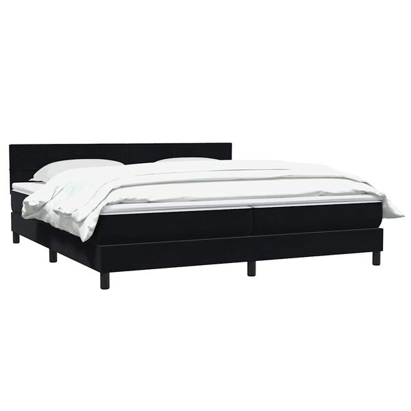 vidaXL Sommier &agrave; lattes de lit avec matelas noir 180x210 cm velours