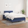 vidaXL Sommier &agrave; lattes de lit avec matelas bleu 120x190 cm tissu