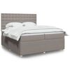 vidaXL Sommier &agrave; lattes de lit avec matelas Taupe 200x200 cm Tissu