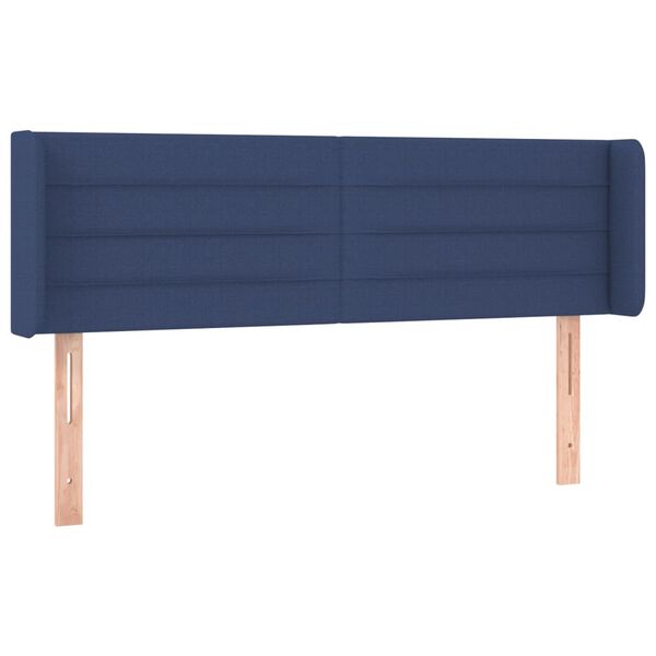 vidaXL T&ecirc;te de lit avec oreilles Bleu 147x16x78/88 cm Tissu