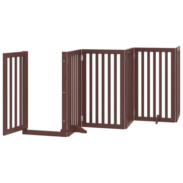 vidaXL Barri&egrave;re pour chiens avec porte 6 panneaux bois de peuplier