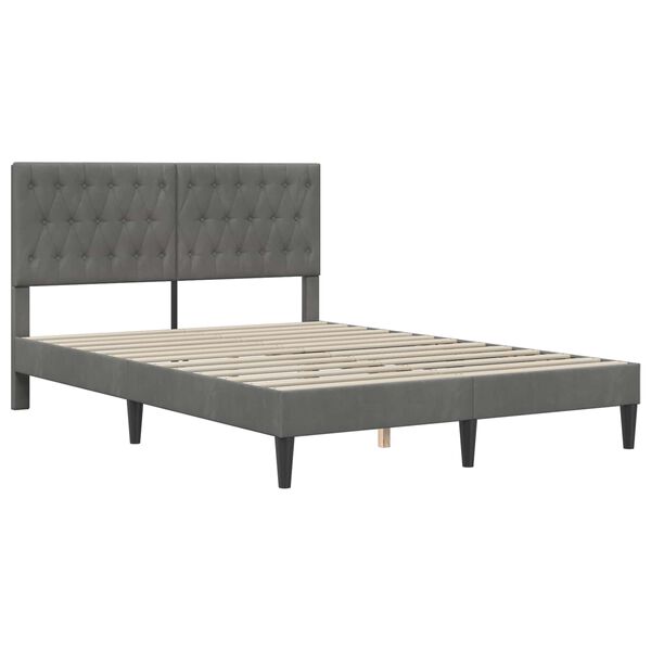 vidaXL Cadre de lit avec matelas Gris fonc&eacute; 120 x 190 cm Velours