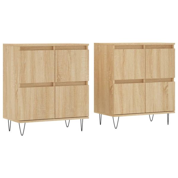 vidaXL Buffets 2 pcs ch&ecirc;ne sonoma bois d'ing&eacute;nierie