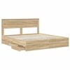 vidaXL Cadre de lit Ch&ecirc;ne Sonoma 200 x 200 cm Bois Ing&eacute;nierie