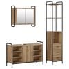 vidaXL Ensemble d'armoire de salle de bain 3 pc Ch&ecirc;ne artisanal