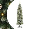 vidaXL Arbre de No&euml;l artificiel slim avec 300 LED Vert et blanc 180 cm