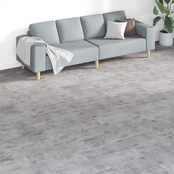 vidaXL Planches de sol 18 pcs Ciment marron 5,26 m&sup2; PVC