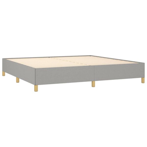 vidaXL Sommier &agrave; lattes de lit avec matelas Gris clair 200x200cm Tissu