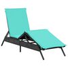 vidaXL Chaise longue avec coussin en rotin synth&eacute;tique noir