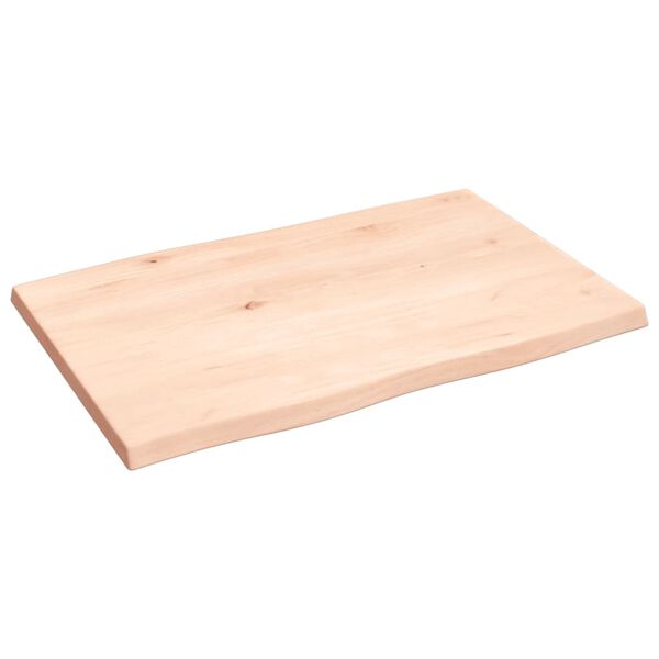 vidaXL Dessus de table bois chêne massif non traité bordure assortie