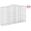 vidaXL Paniers &agrave; gabions arqu&eacute;s 12 pcs 300x50x180/200 cm fer galvanis&eacute;