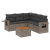 vidaXL Salon de jardin 6 pcs avec coussins gris r&eacute;sine tress&eacute;e